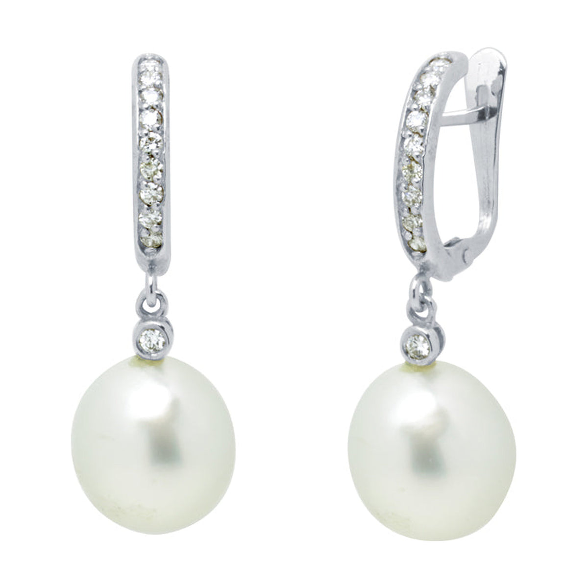 Pendientes de Oro 18K con Perlas y Diamantes