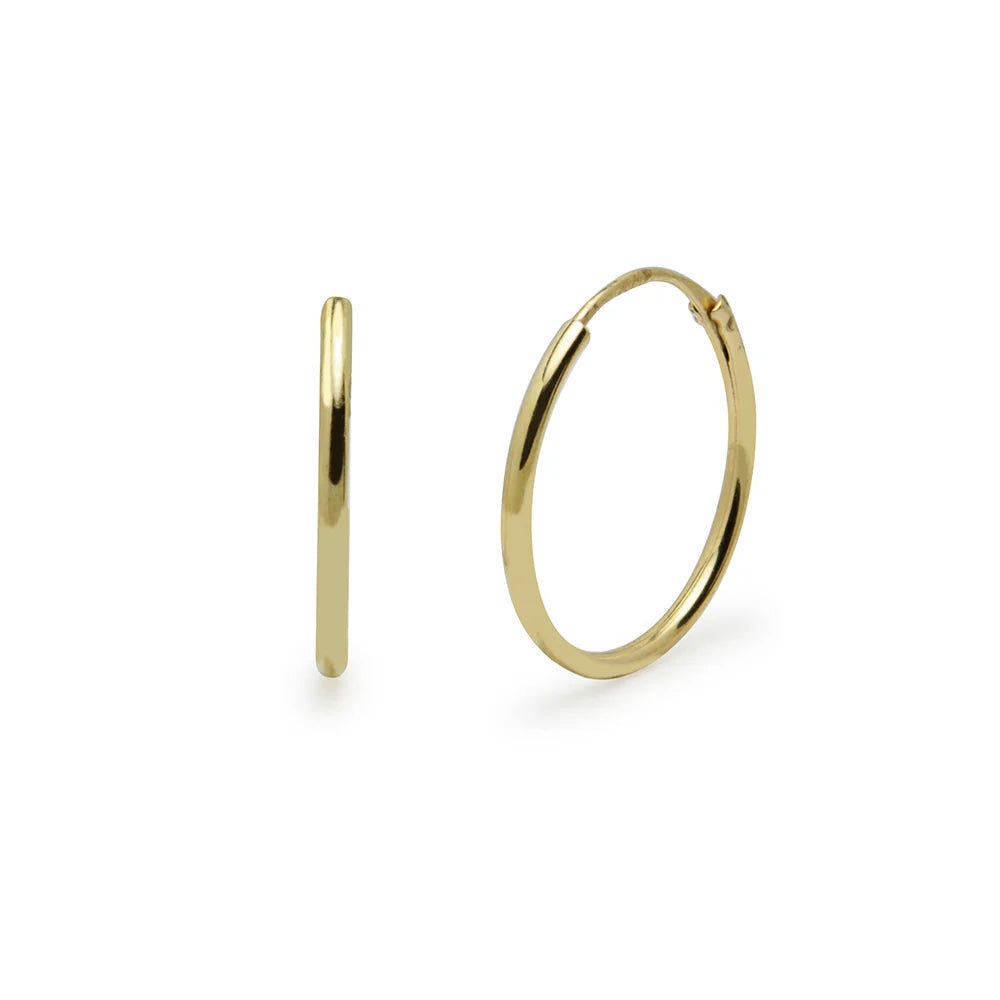 Pendientes Aro Tubo Redondo de Oro 9K