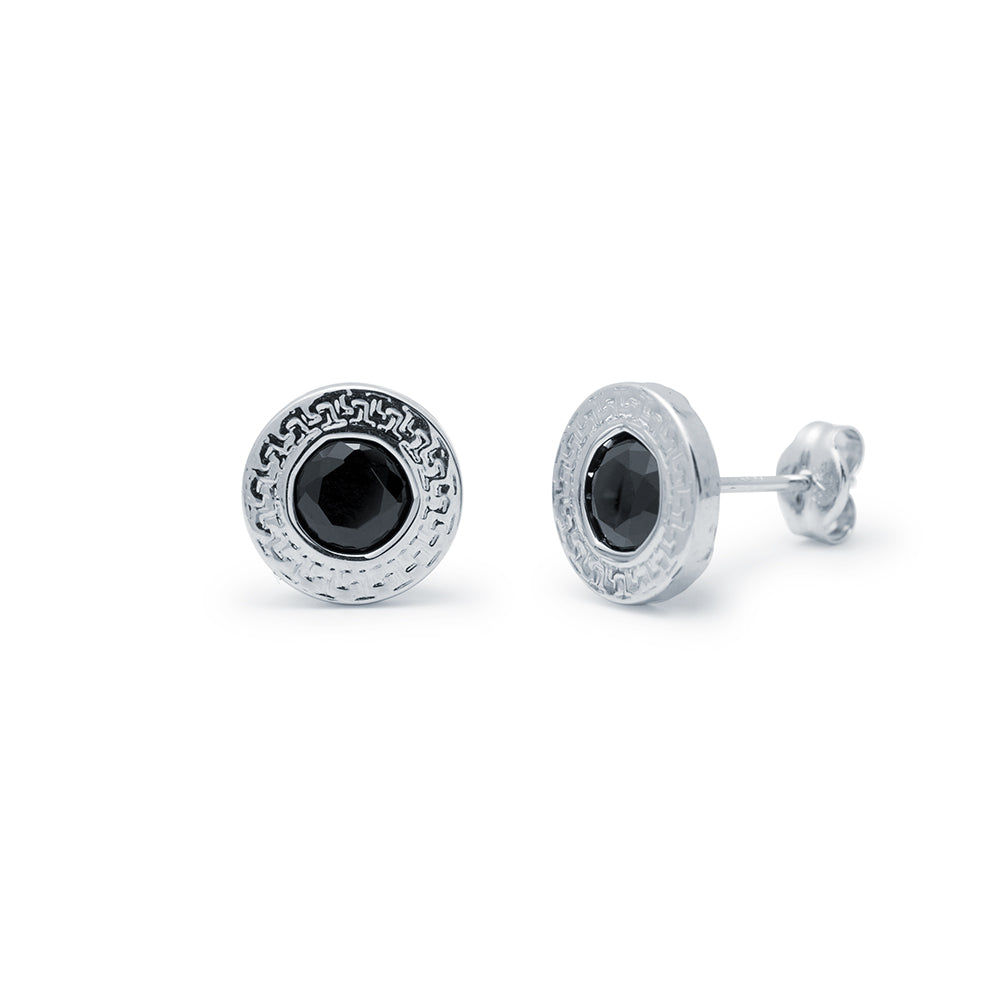 Aretes Botón Greca para Hombre
