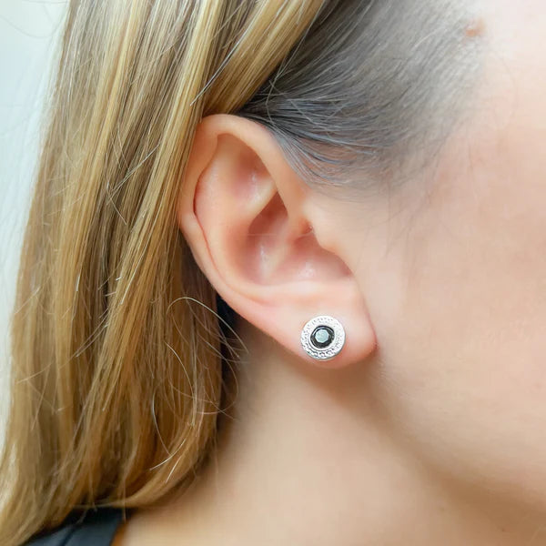 Aretes Botón Greca para Hombre
