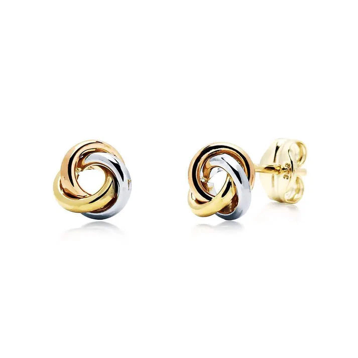 Pendientes Nudo Tricolor de Oro