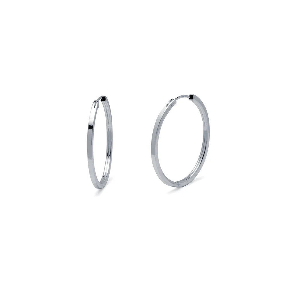 Pendientes Aro Cuadrado Liso de Oro 9K