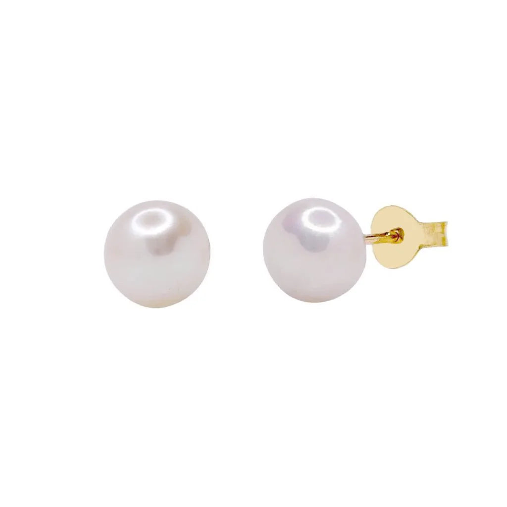 Pendientes Chatón Perla Cultivada de Oro para Mujer