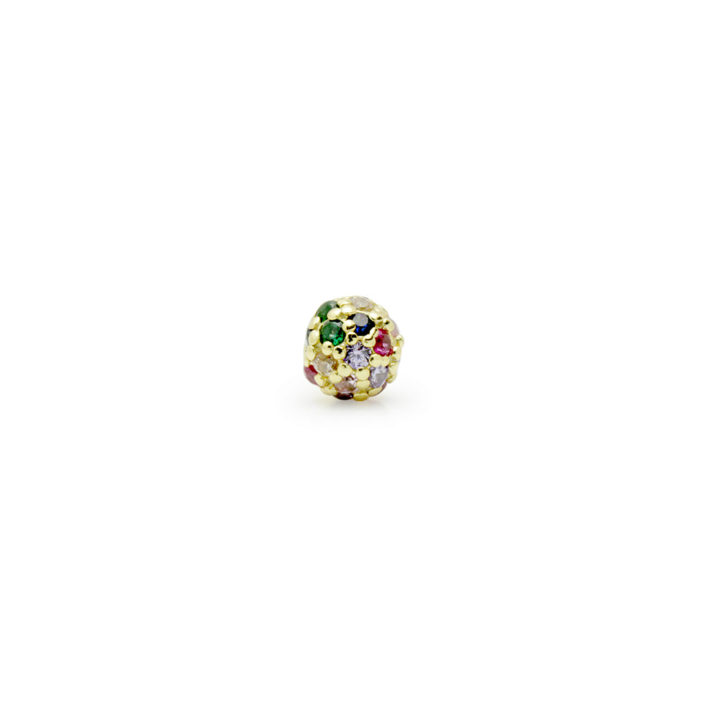 Piercing de Plata con Bola Multicolor
