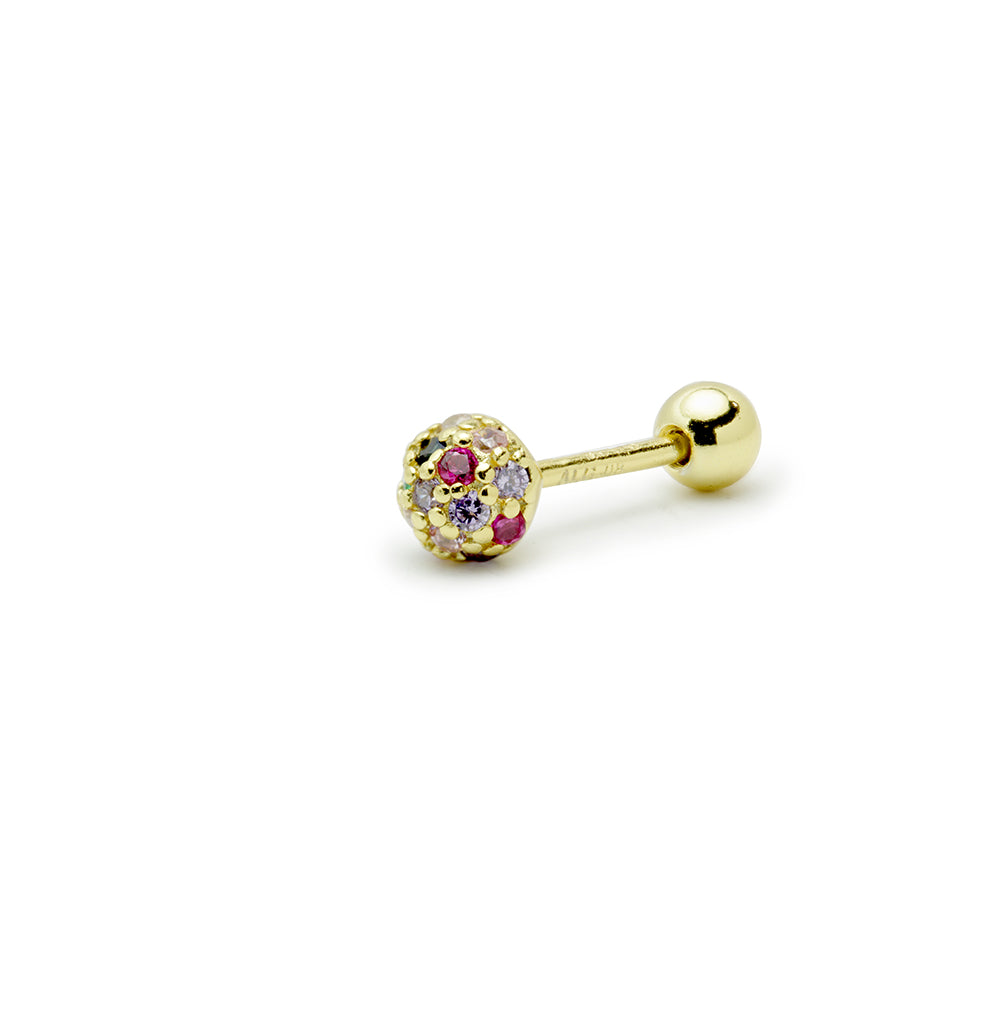 Piercing de Plata con Bola Multicolor