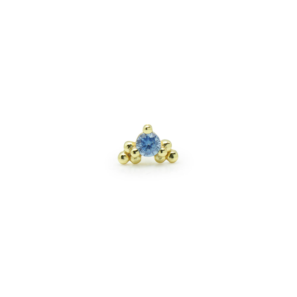 Piercing de Plata con Piedra Aguamarina