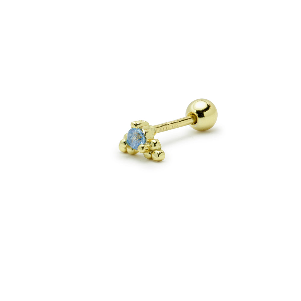 Piercing de Plata con Piedra Aguamarina