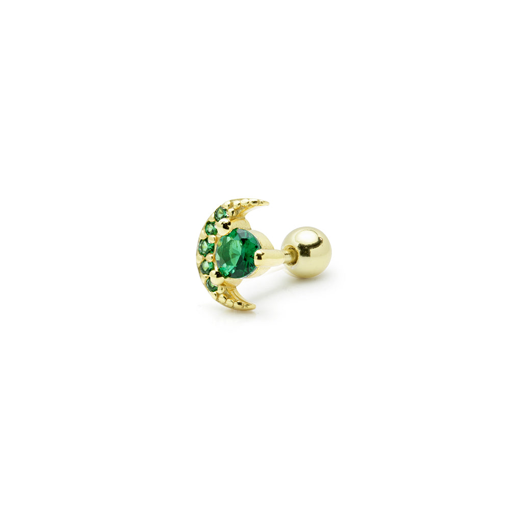 Piercing de Plata 925 con Luna Verde