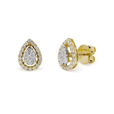Pendientes Lágrima de Oro 18K con Diamantes