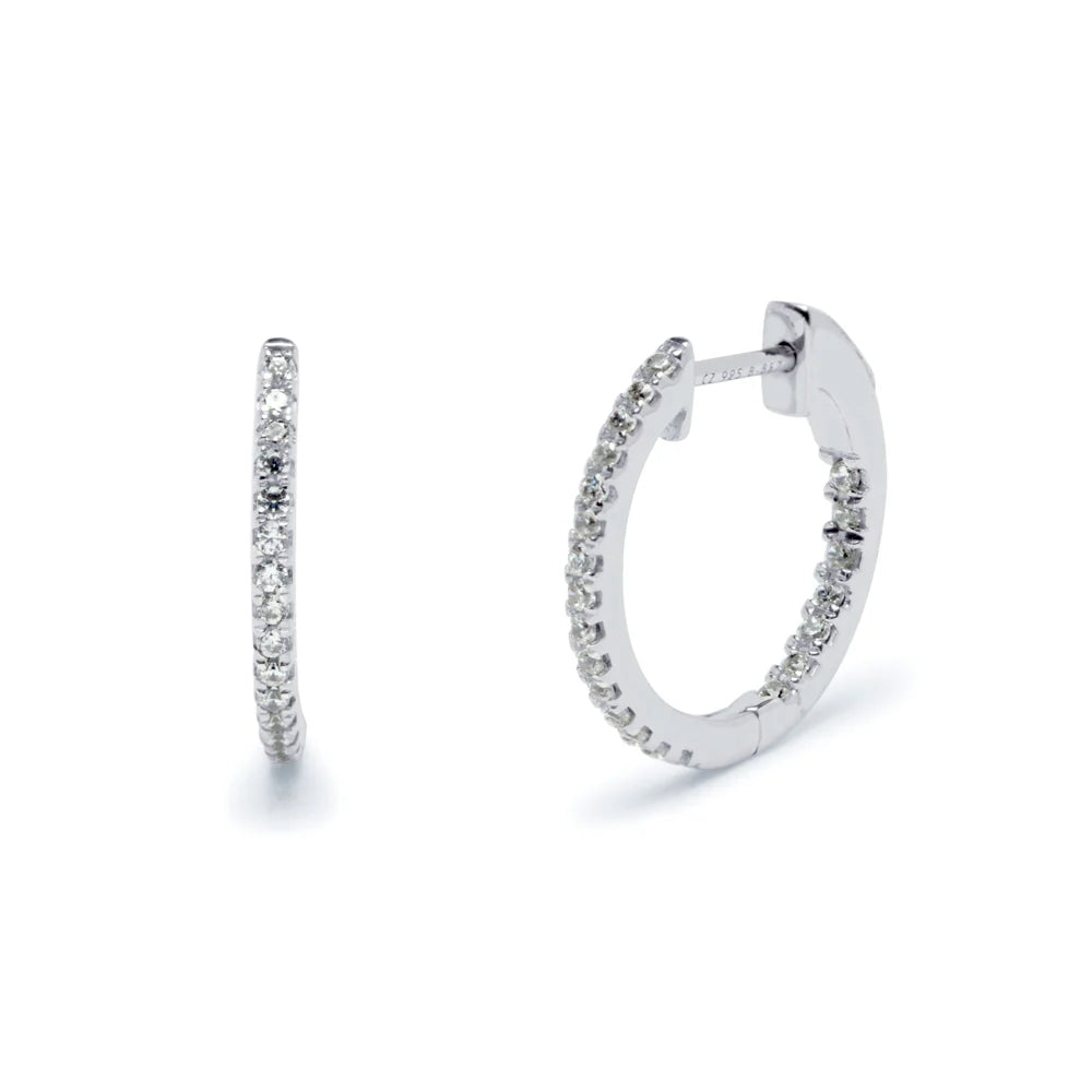 Pendientes Aro Dobles con 44 Diamantes 0,33 Quilates Oro