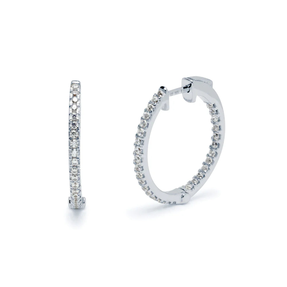 Pendientes Aro Dobles con 62 Diamantes 0,60 Quilates Oro