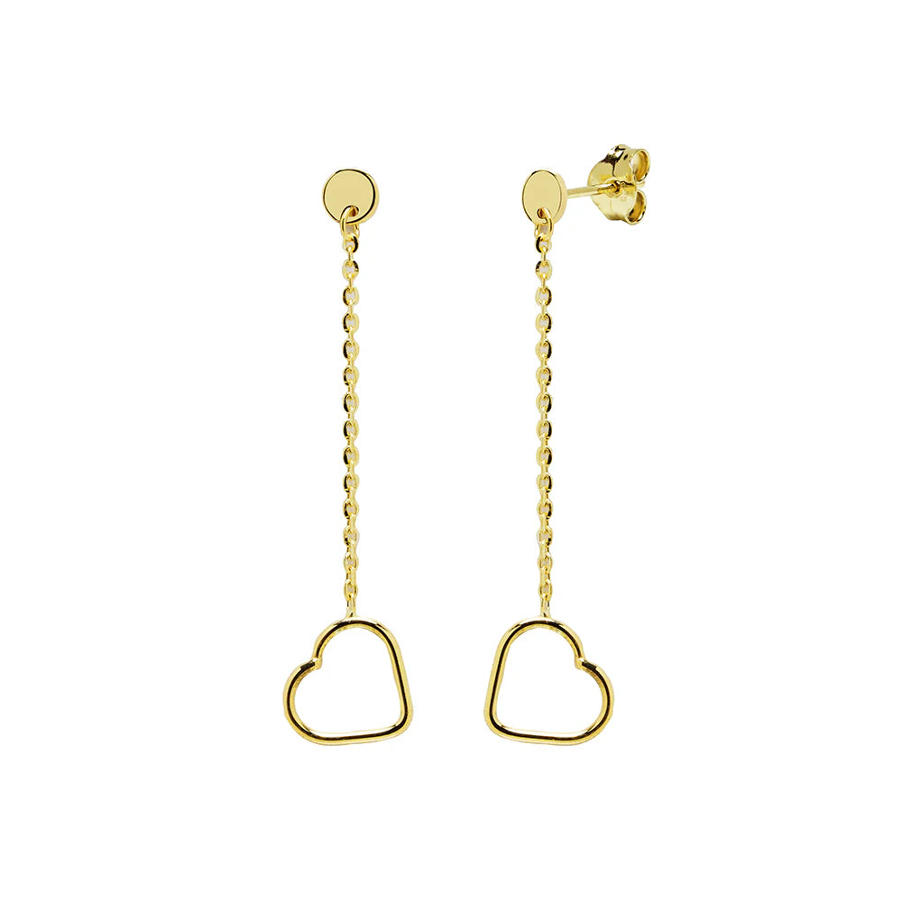 Pendientes Corazón de Oro 9K