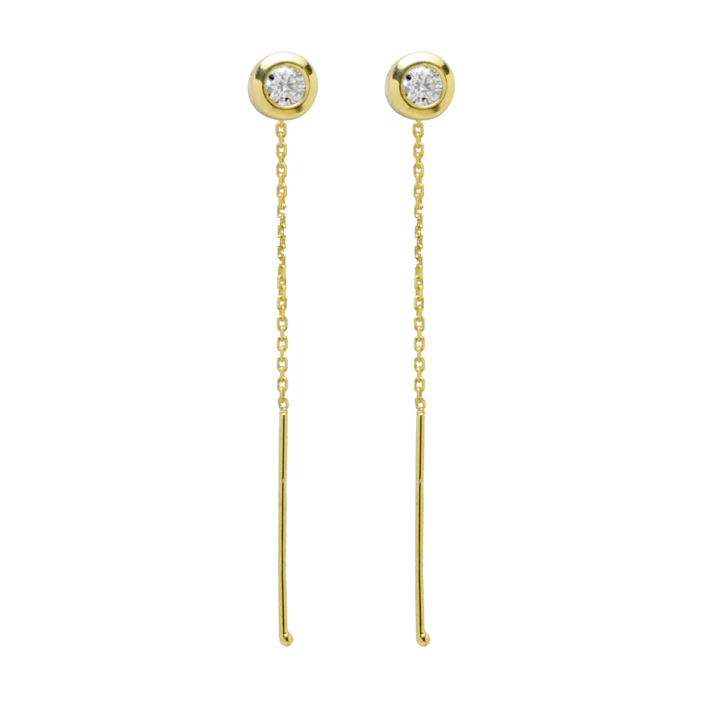 Pendientes Largos Chatón Oro