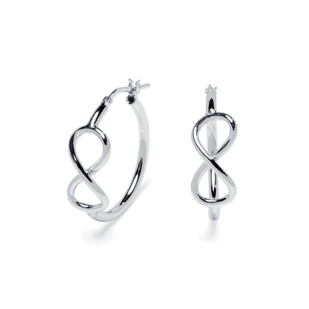 Pendientes Infinito 2mm Ø 20mm Plata