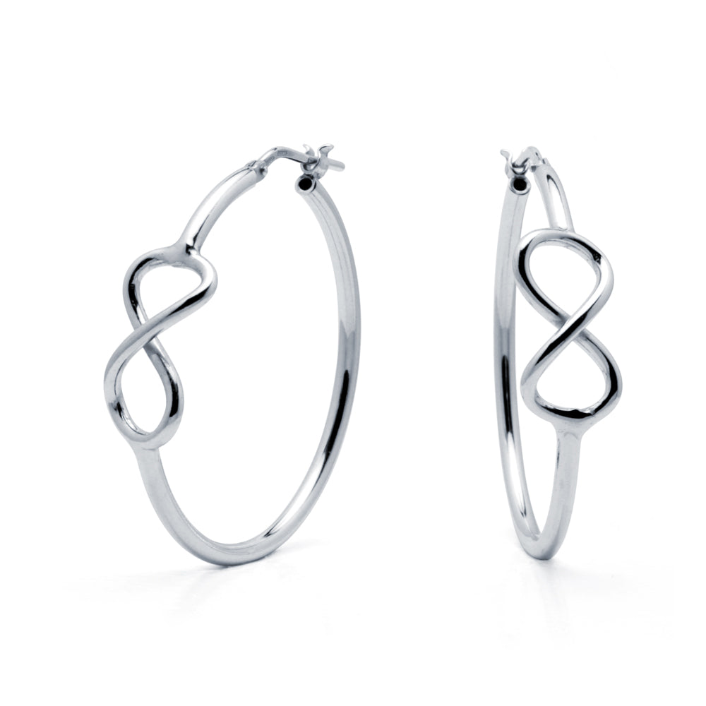 Pendientes Infinito 2mm Ø 30mm Plata