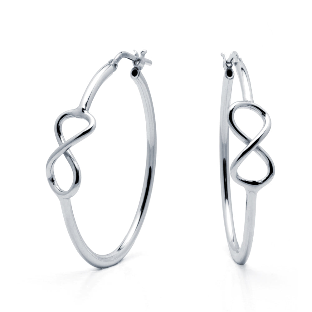Pendientes Infinito 2mm Ø 40mm Plata