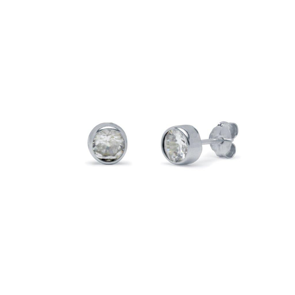 Pendientes Chatón Plata 5mm
