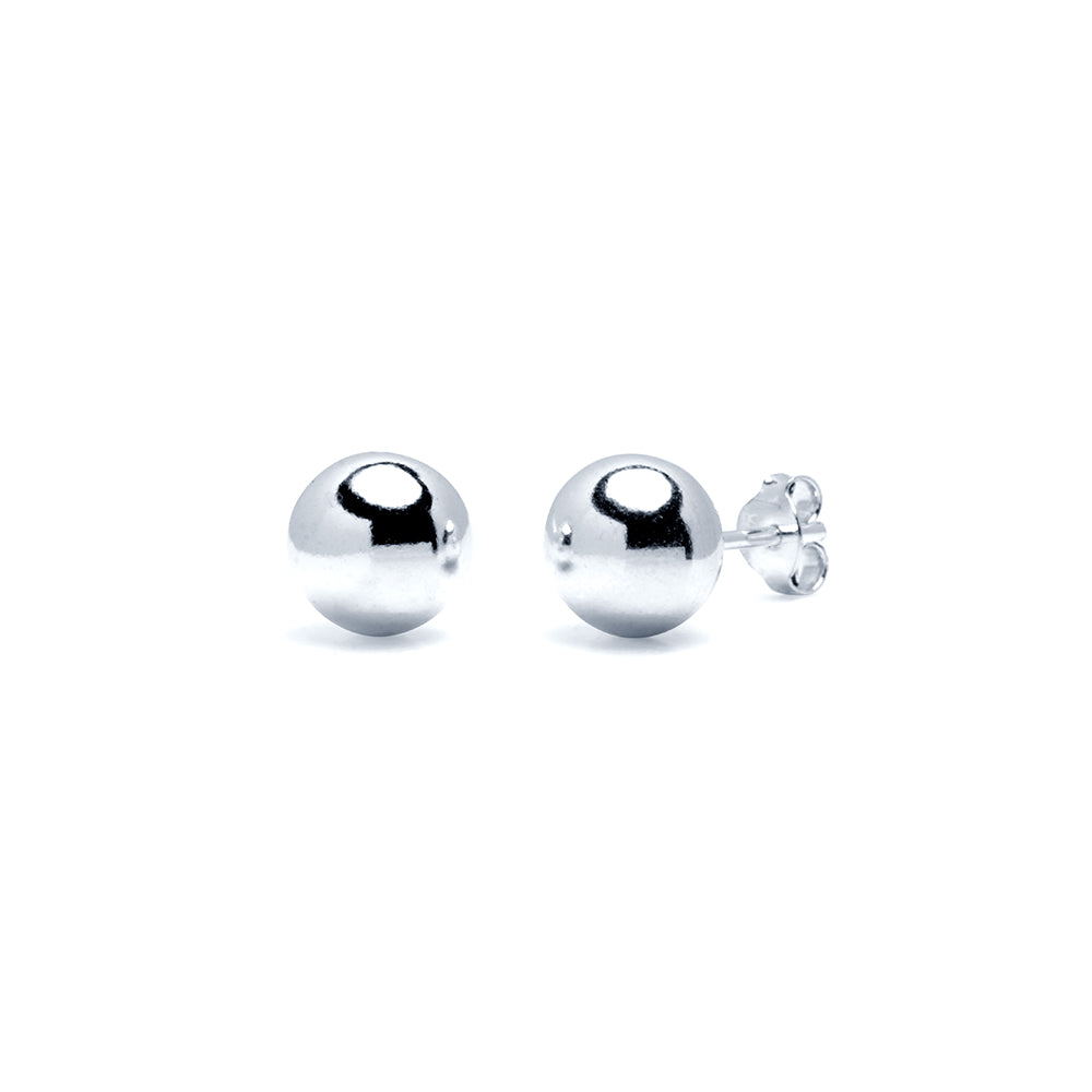 Pendientes bola 8mm plata