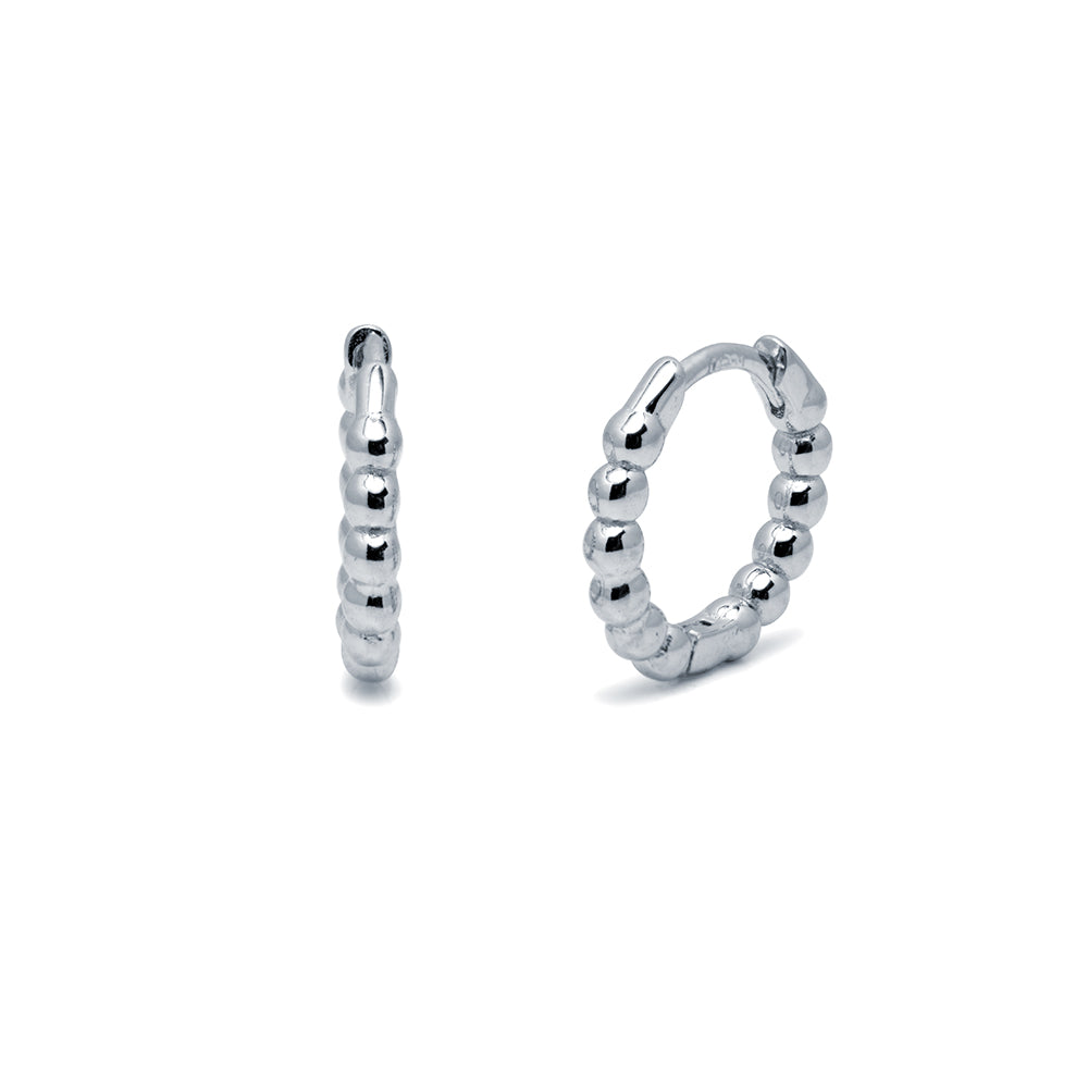 Pendiente Aro Bolitas Ø 14mm Plata