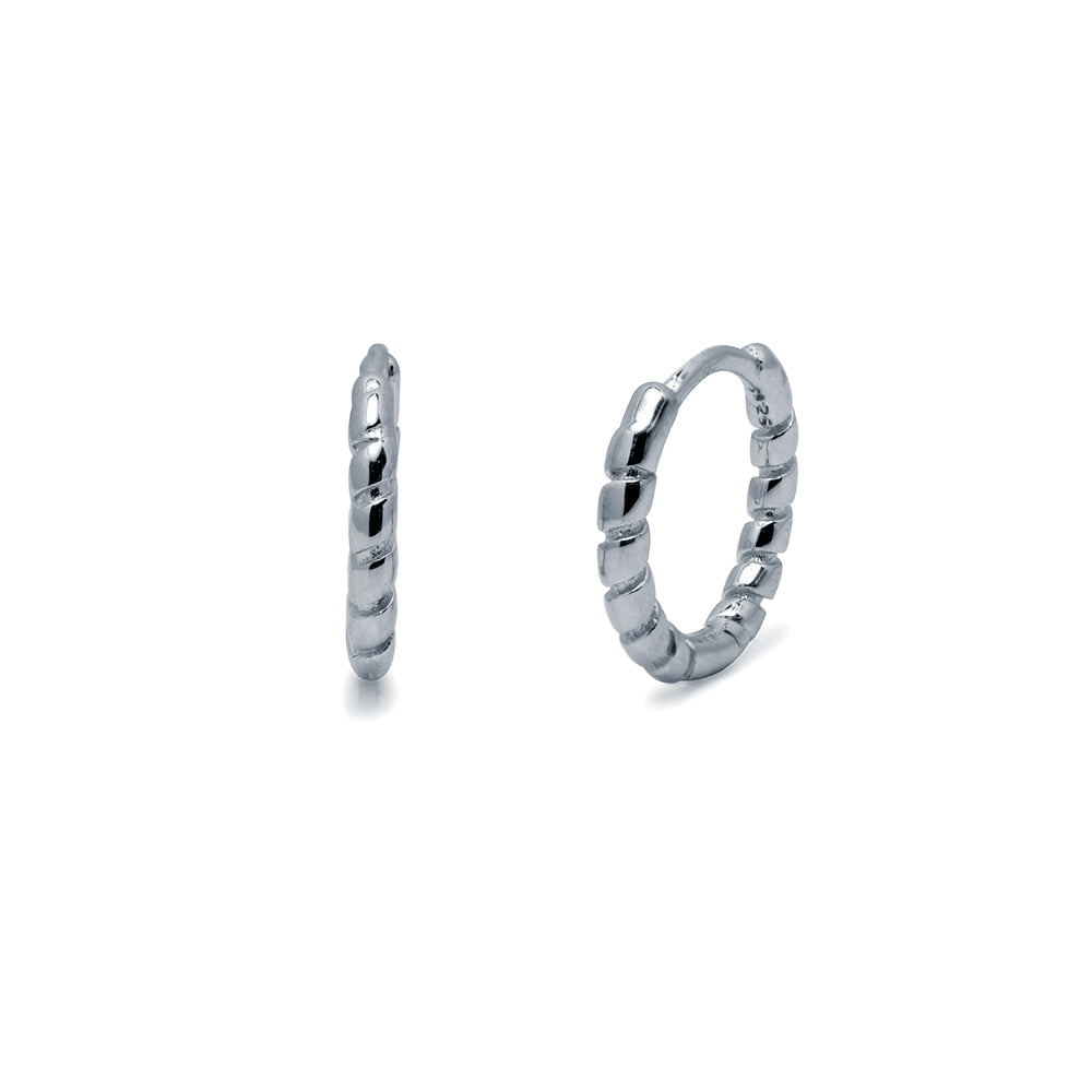 Pendiente Aro Tirabuzon Ø 14mm Plata