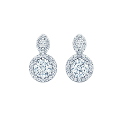 Pendientes Largos de Plata 925 con Moissanita – foto de producto