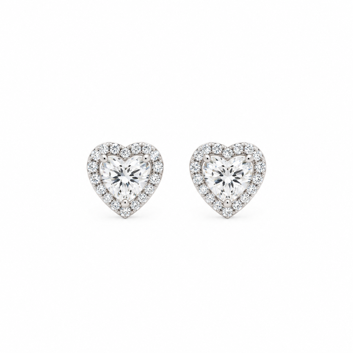 Pendientes Corazón de Plata 925 con Moissanita