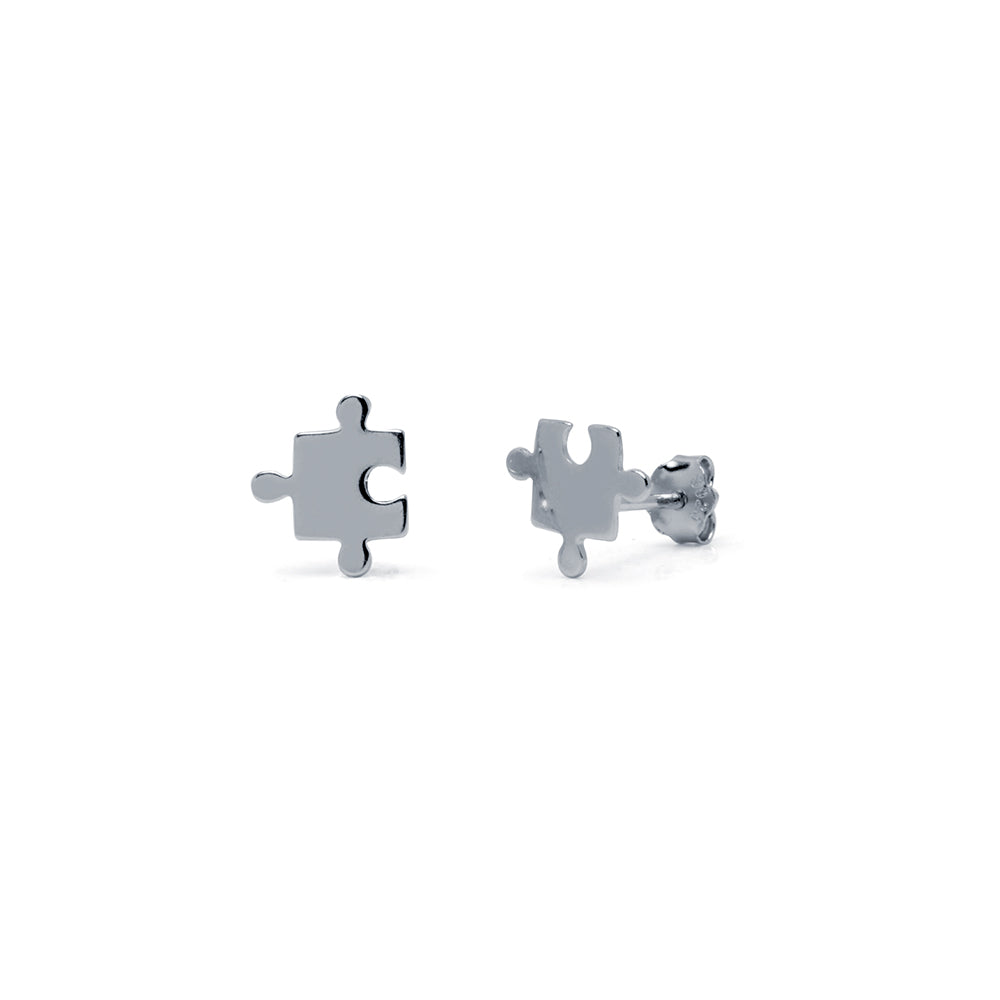 Pendientes Piezas Puzzle plata