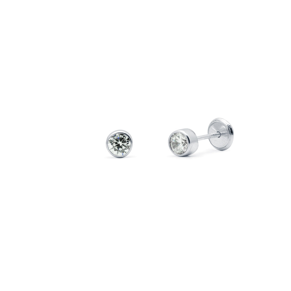 Pendientes Chatón Plata 4mm