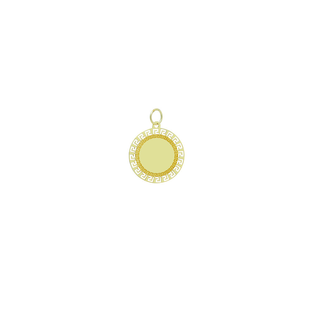 Medalla Personalizable Greca Calada 15mm Oro