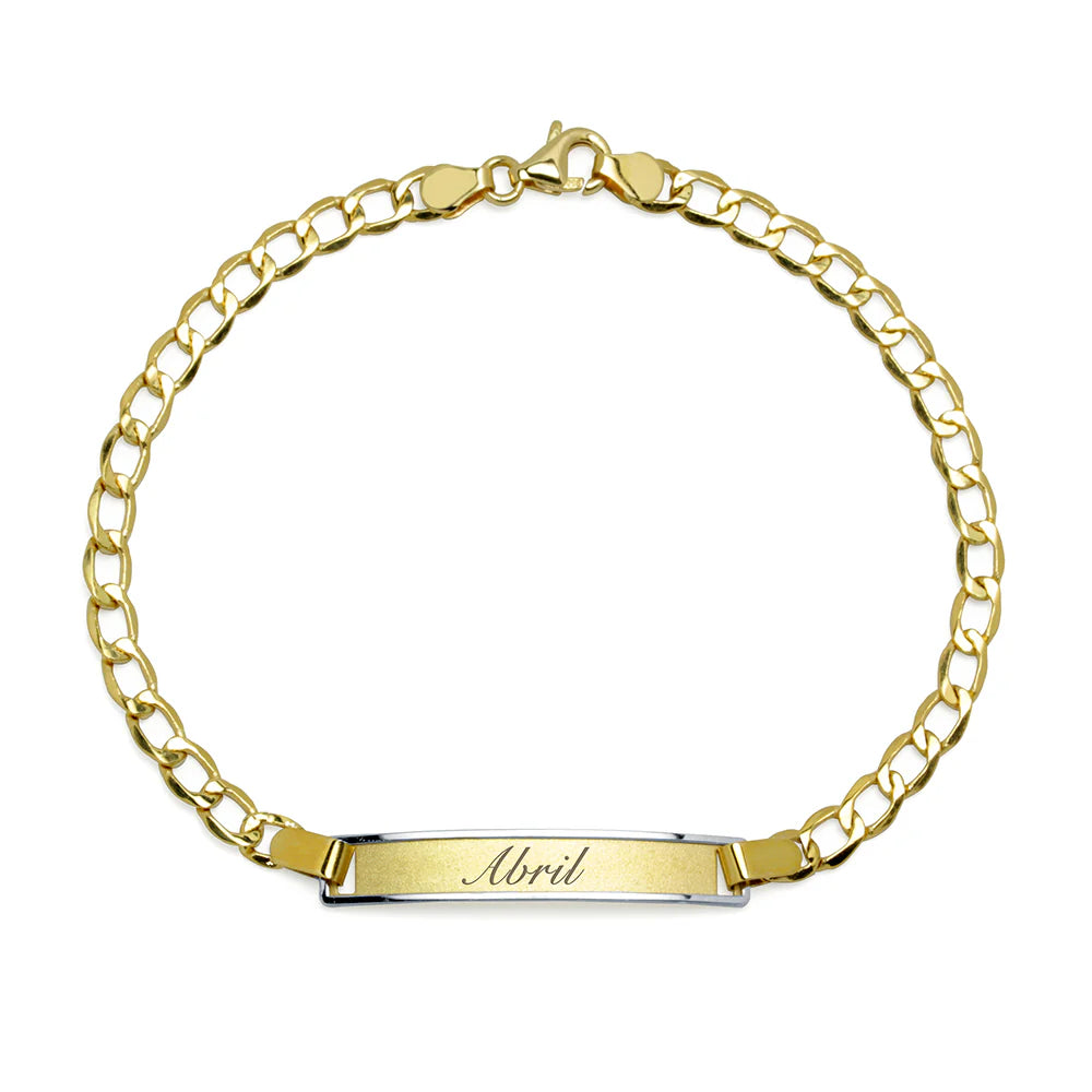 Pulsera No me olvides Barbada de Oro 18K Personalizada