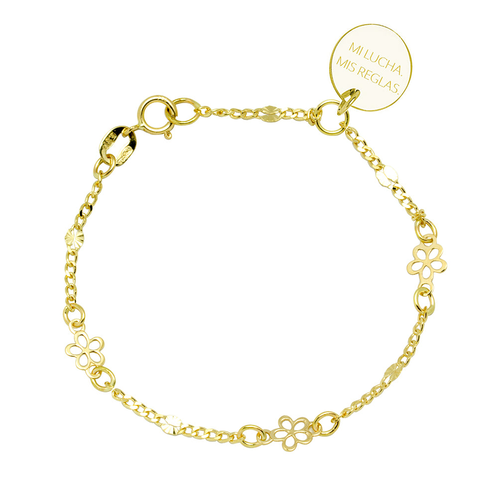 Pulsera Personalizable Flores Caladas