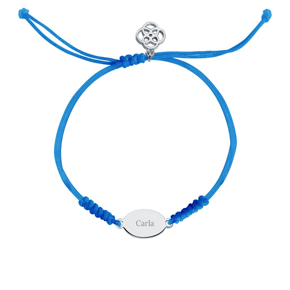 Pulsera Ovalada Macramé de Plata 925 Personalizada