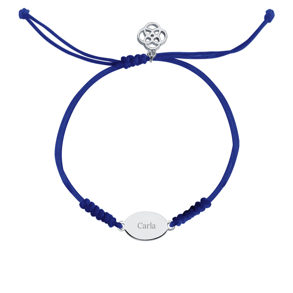 Pulsera Ovalada Macramé de Plata 925 Personalizada