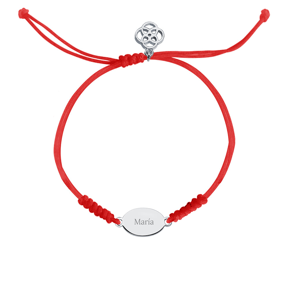 Pulsera Ovalada Macramé de Plata 925 Personalizada