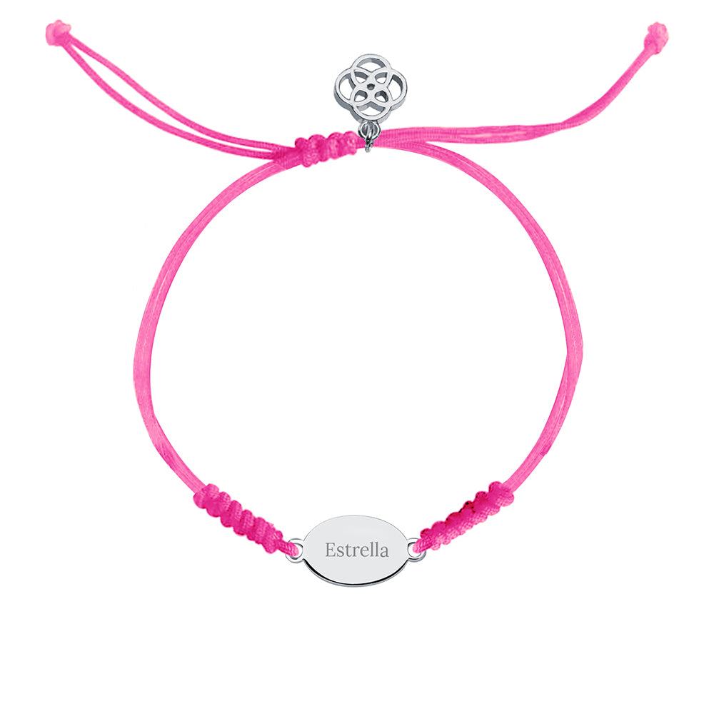 Pulsera Ovalada Macramé de Plata 925 Personalizada