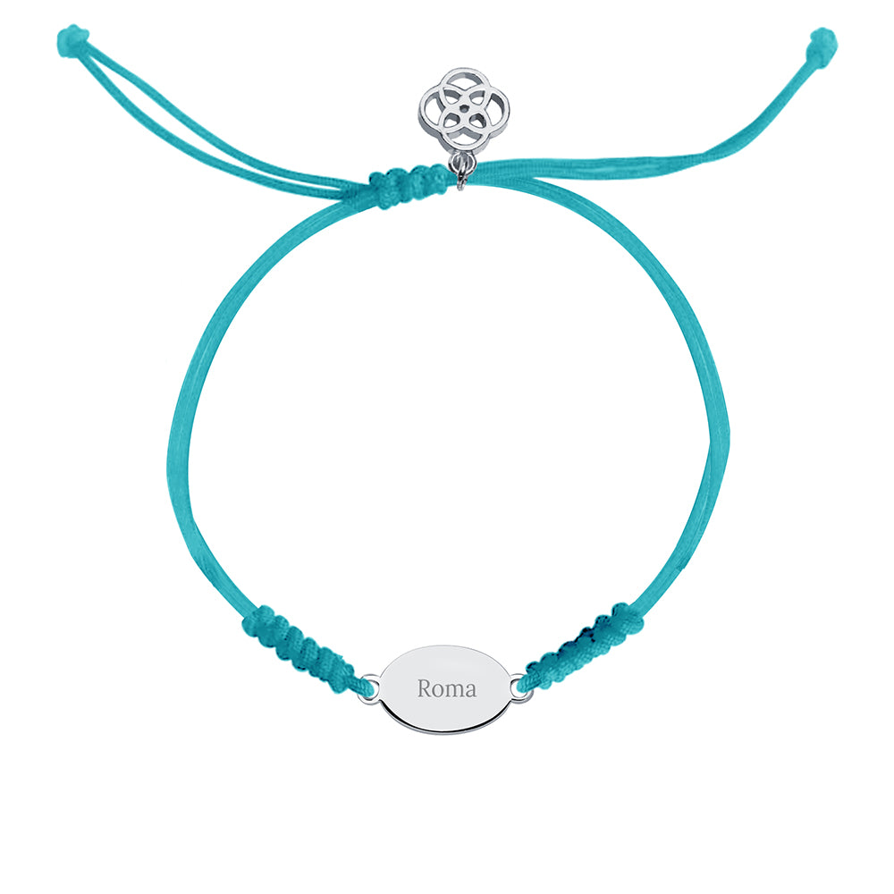 Pulsera Ovalada Macramé de Plata 925 Personalizada