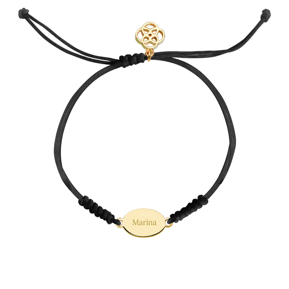 Pulsera Ovalada Macramé de Plata 925 Personalizada