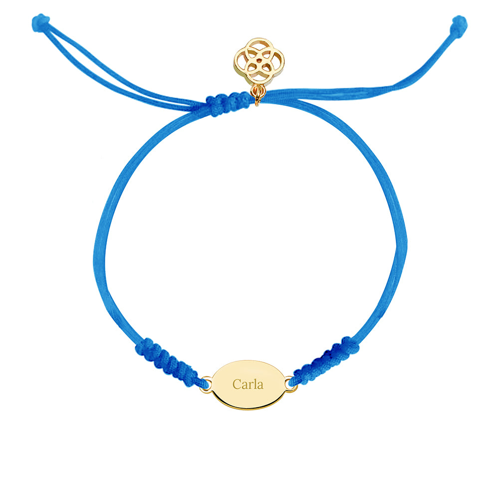 Pulsera Ovalada Macramé de Plata 925 Personalizada