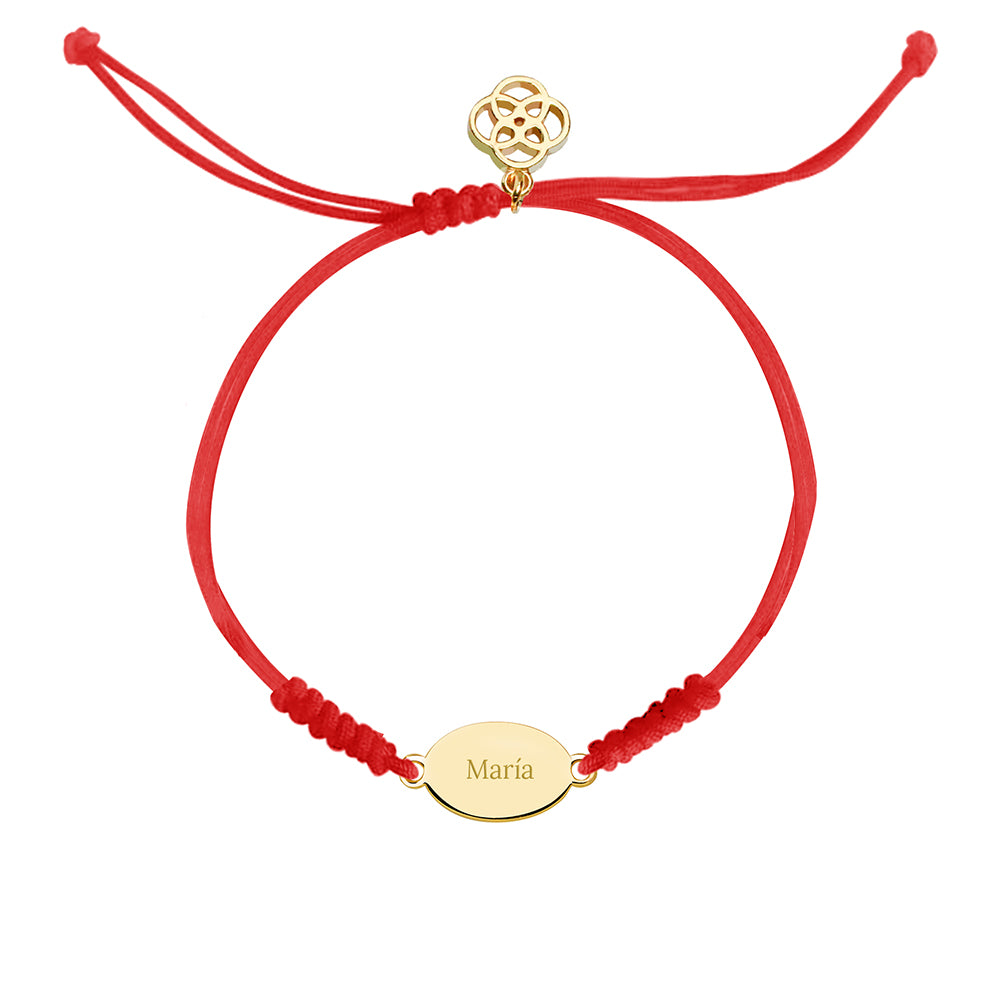 Pulsera Ovalada Macramé de Plata 925 Personalizada