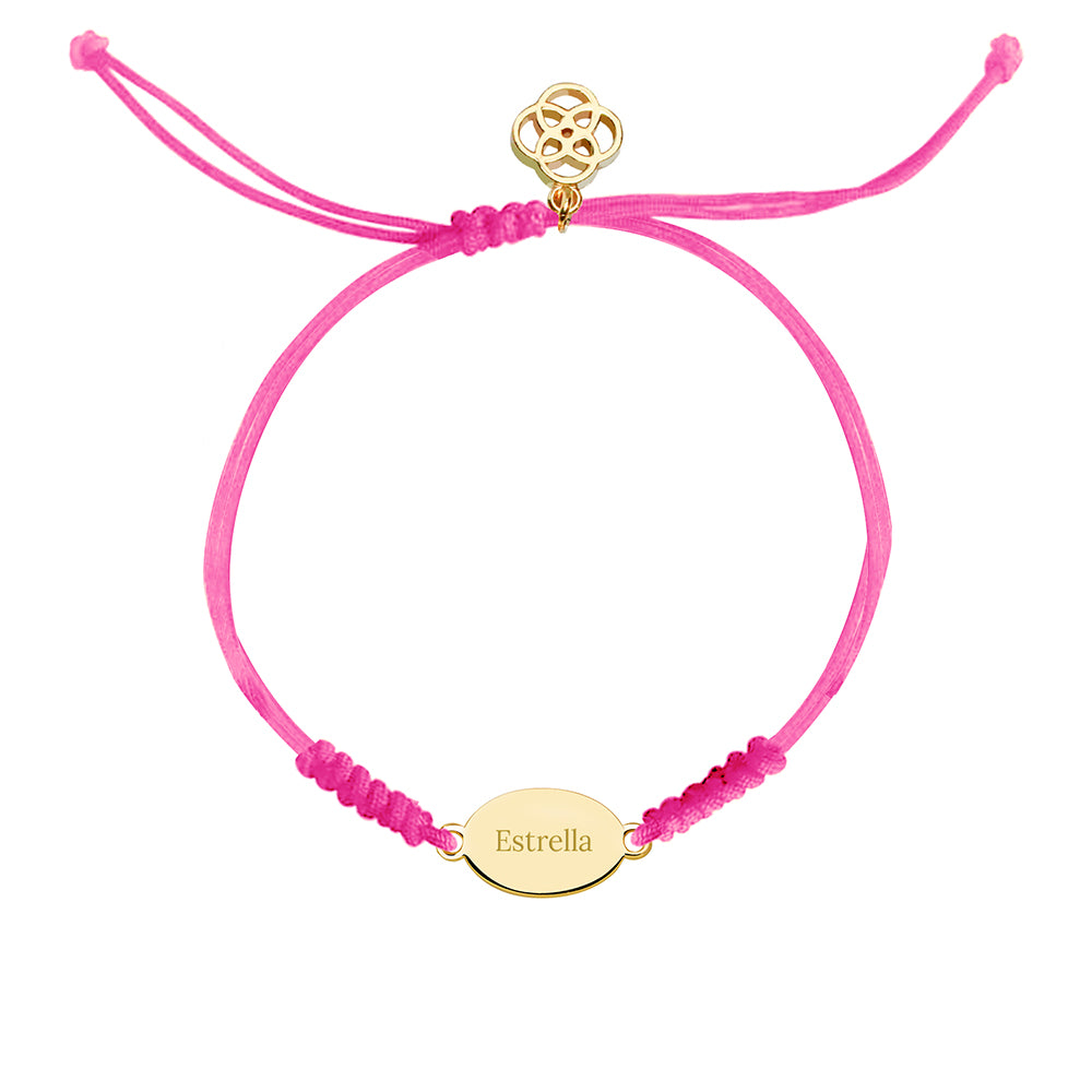 Pulsera Ovalada Macramé de Plata 925 Personalizada