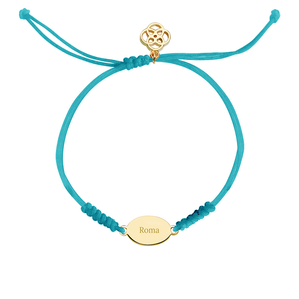 Pulsera Ovalada Macramé de Plata 925 Personalizada