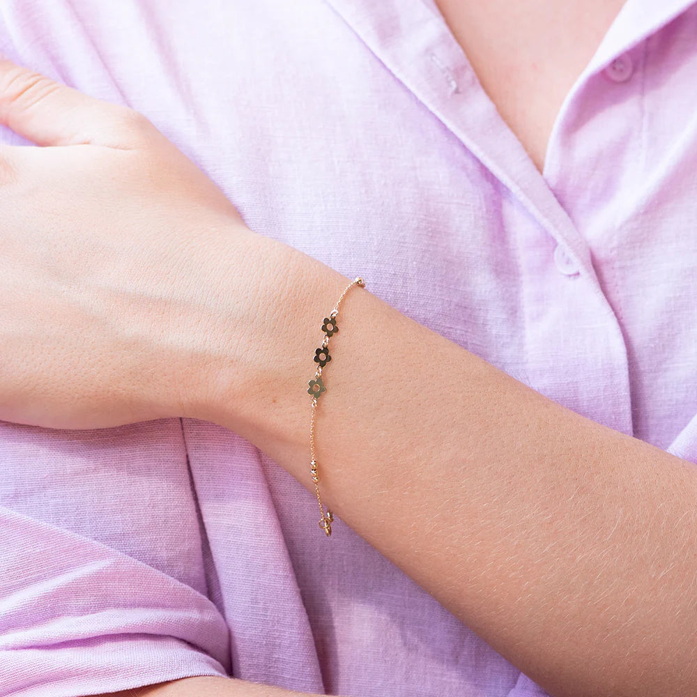 Pulsera Flores Oro