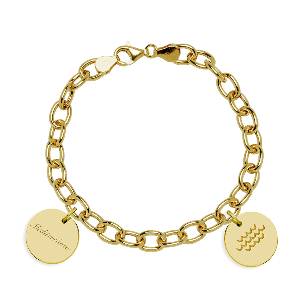 Pulsera Eslabones y Medallas de Plata 925 Personalizada