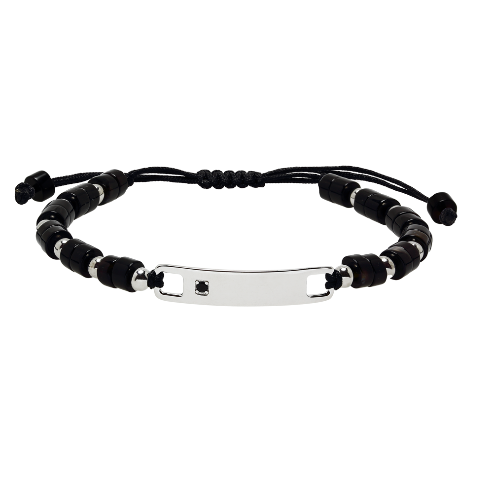 Pulsera Personalizable Ónix o Hematite Plata