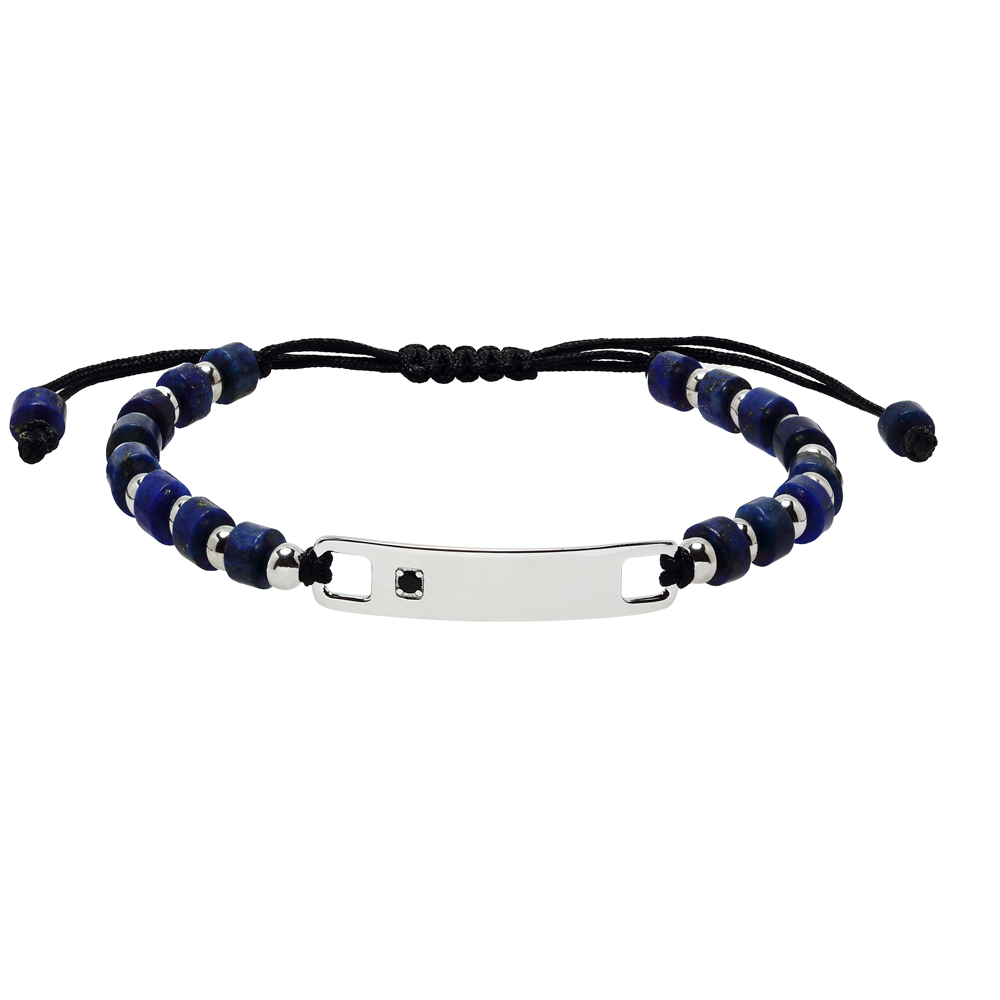 Pulsera Personalizable Lapislázuli o Malaquita Plata
