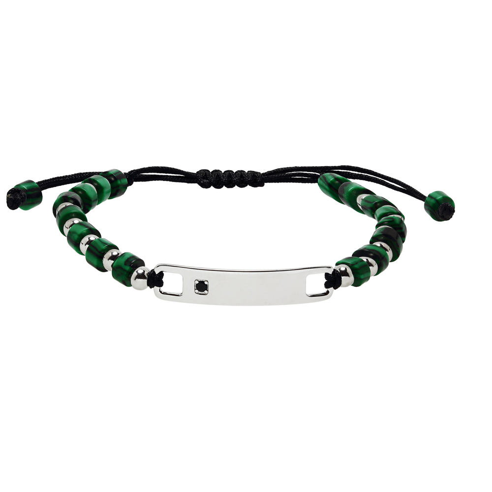 Pulsera Personalizable Lapislázuli o Malaquita Plata