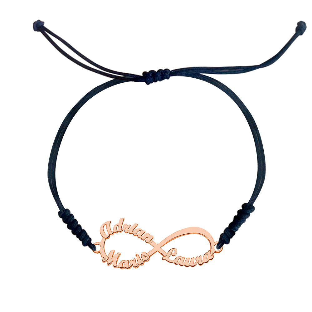 Pulsera Infinito de Oro con Nombres Grabados