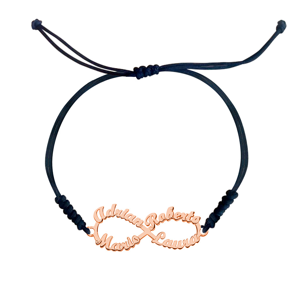 Pulsera Infinito de Oro con Nombres Grabados