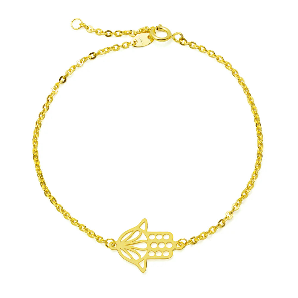 Pulsera Mano de Fátima Lisa de Oro 9K