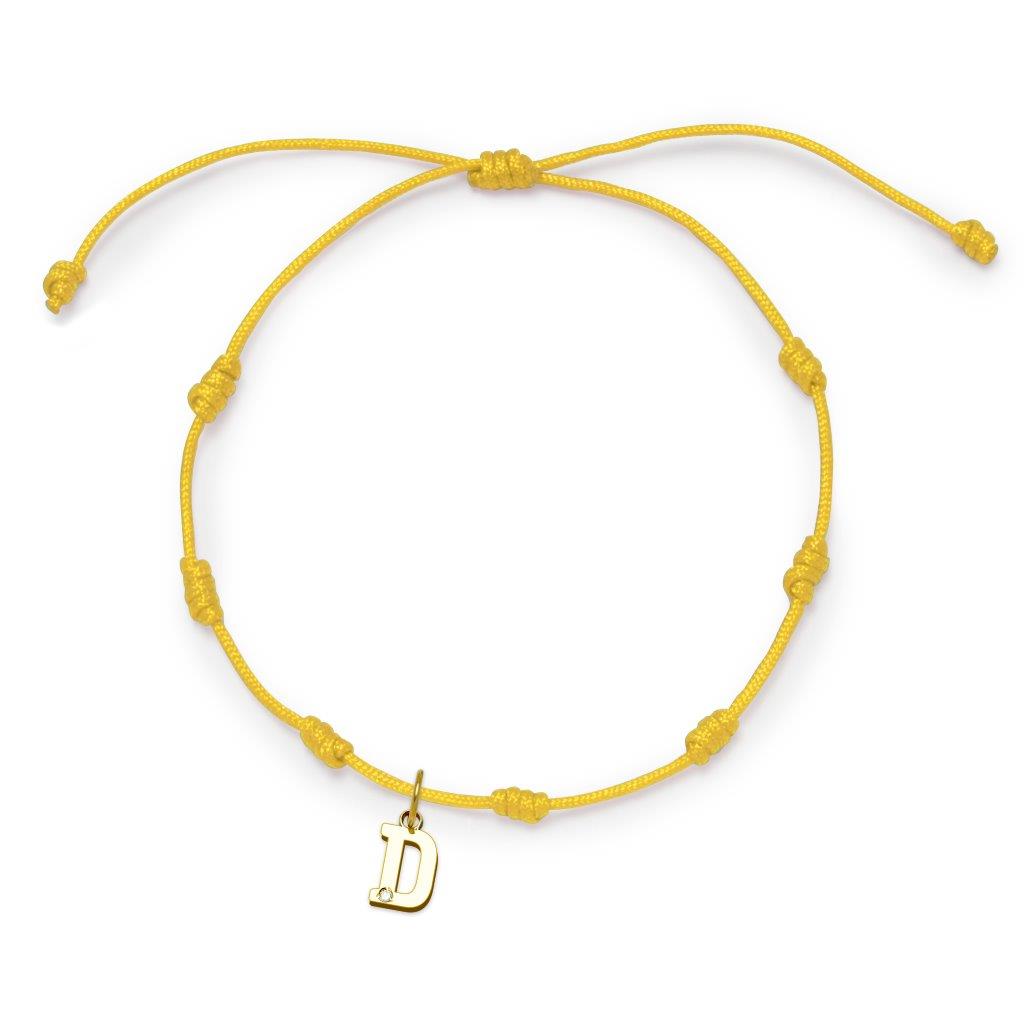 Pulsera 7 Nudos de Oro con Inicial Grabada
